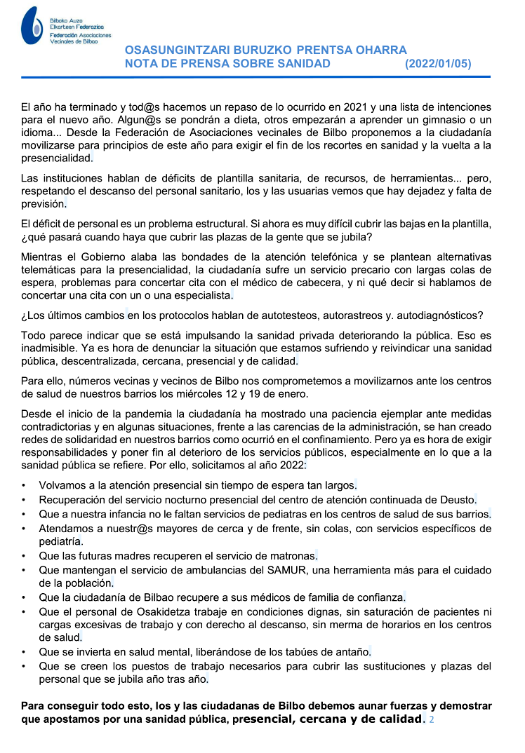 Movilizaciones por mejora Atención Primaria