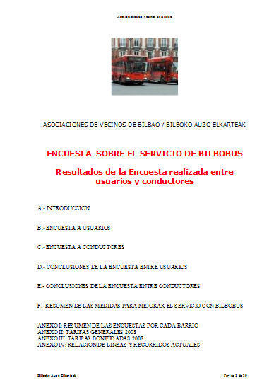 encuesta sobre bilbobus bilbobús